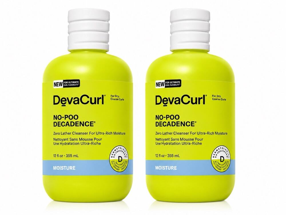 DevaCurl No-Poo Decadence Zero Lather Cleanser 12oz 355ml Duo Pack 2 Bottles